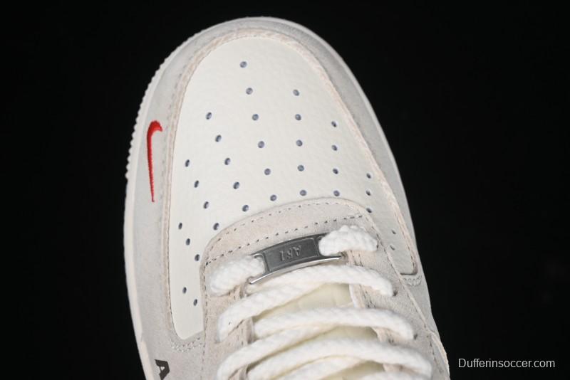 Nike Air Force 1 '07 Low Stussy Collaboration Dual-Tone Beige Brown Low-Top Casual Sneakers - SJ6698-025