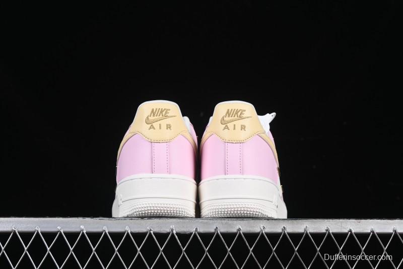 Nike Air Force 1 '07 Low White Pink Swoosh Casual Sneakers - IB2574-600