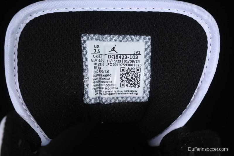 Nike Air Jordan 1 Mid AJ1 Basketball Shoes in Black White Silver - DQ8423-103