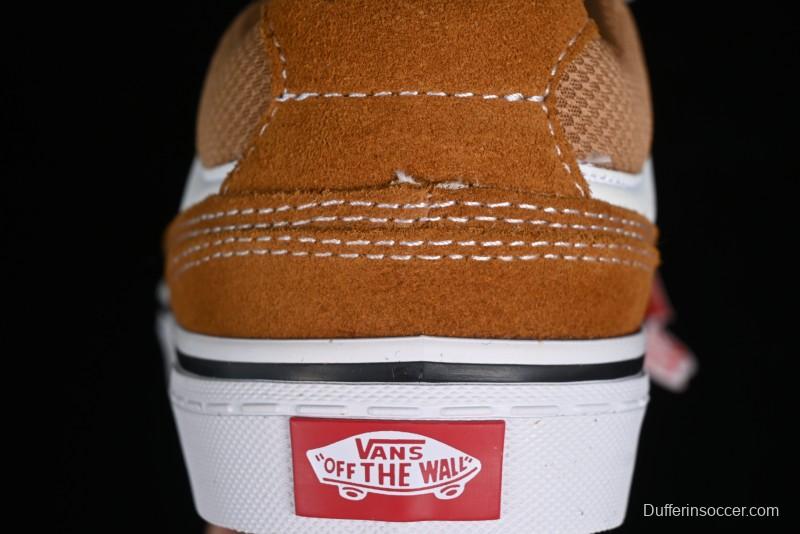 Vans Caldrone Classic American Retro Skate Shoes in Brown Orange - VN000CXZ1OU