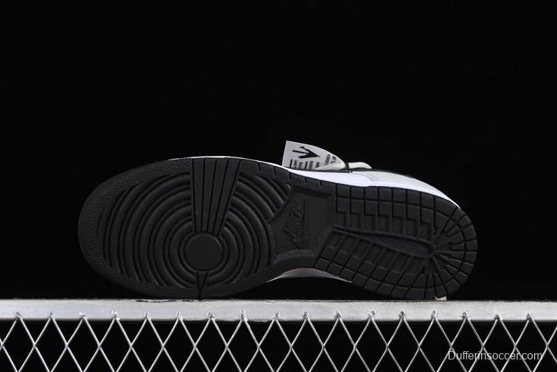 Nike Dunk Low Letter Panda Black Grey High Street Deconstructed SB Strap Low-top Casual Skate Shoes - CW1590-100