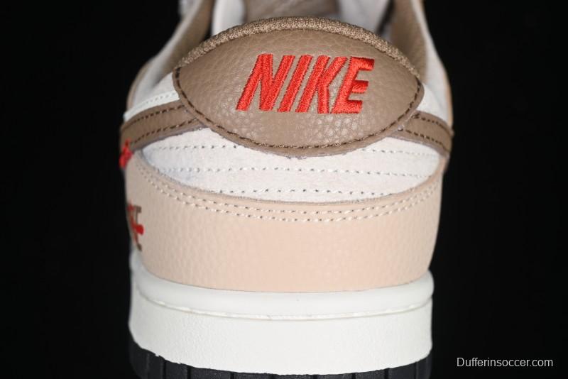 Nike SB Dunk Low Anniversary Edition Dark Swoosh Brown White Custom Low-Top Casual Skate Shoes - DJ2024-071