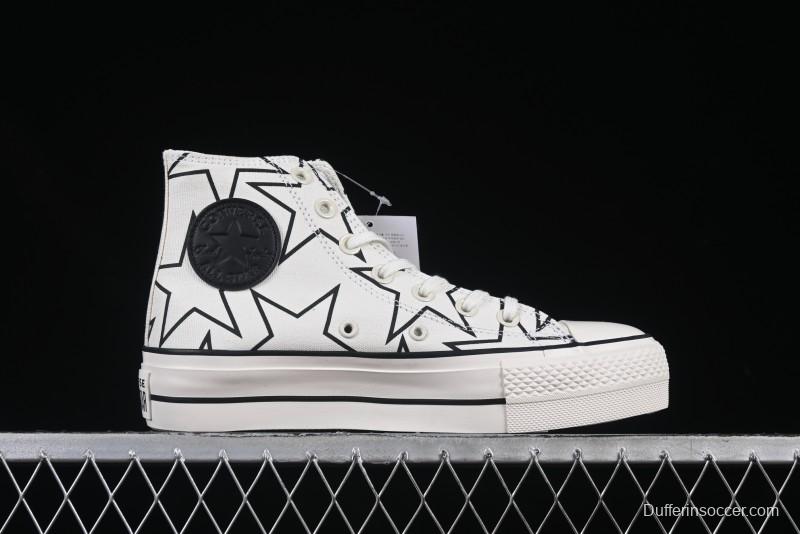 Converse Chuck 70 High Top Sneakers with Star Patch and Thick Sole - 581672C