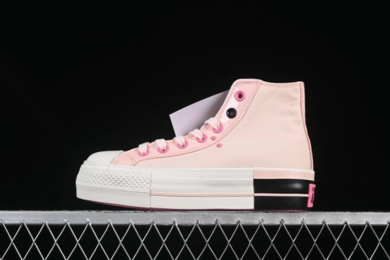 Converse Chuck 70 High Top Platform Sneakers in Pink Color Block Design - A14825C