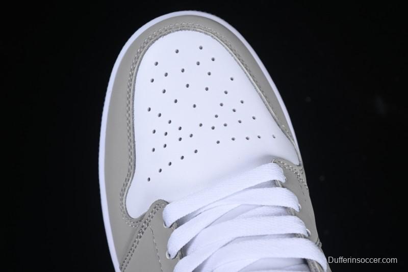 Nike Air Jordan 1 Mid AJ1 White Grey Mid Top Casual Sneakers - HF3193-100