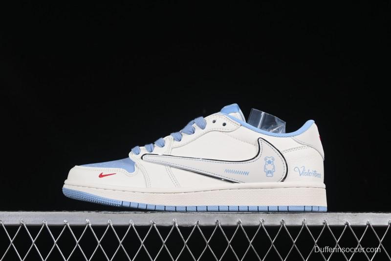 Nike Travis Scott x Fragment Design x Air Jordan 1 Low OG SP Casual Sneakers - XS7089-528
