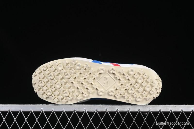 Onitsuka Tiger Vintage Runner Sneakers - White/Grey with Blue & Red Accents