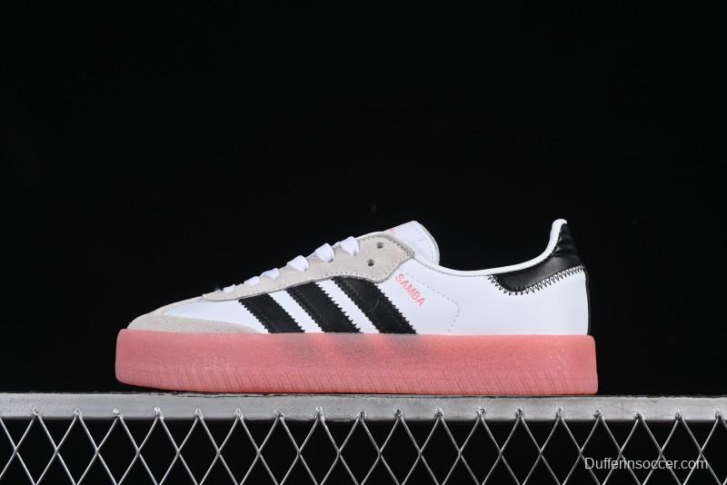 Adidas Samba Classic – White/Black with Pink Translucent Sole