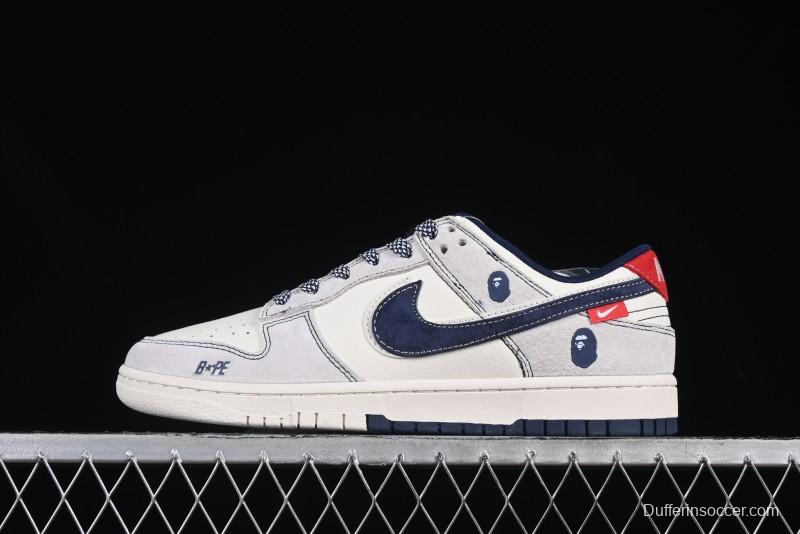 Nike Dunk Low x BAPE “Navy White” Limited Edition Sneakers