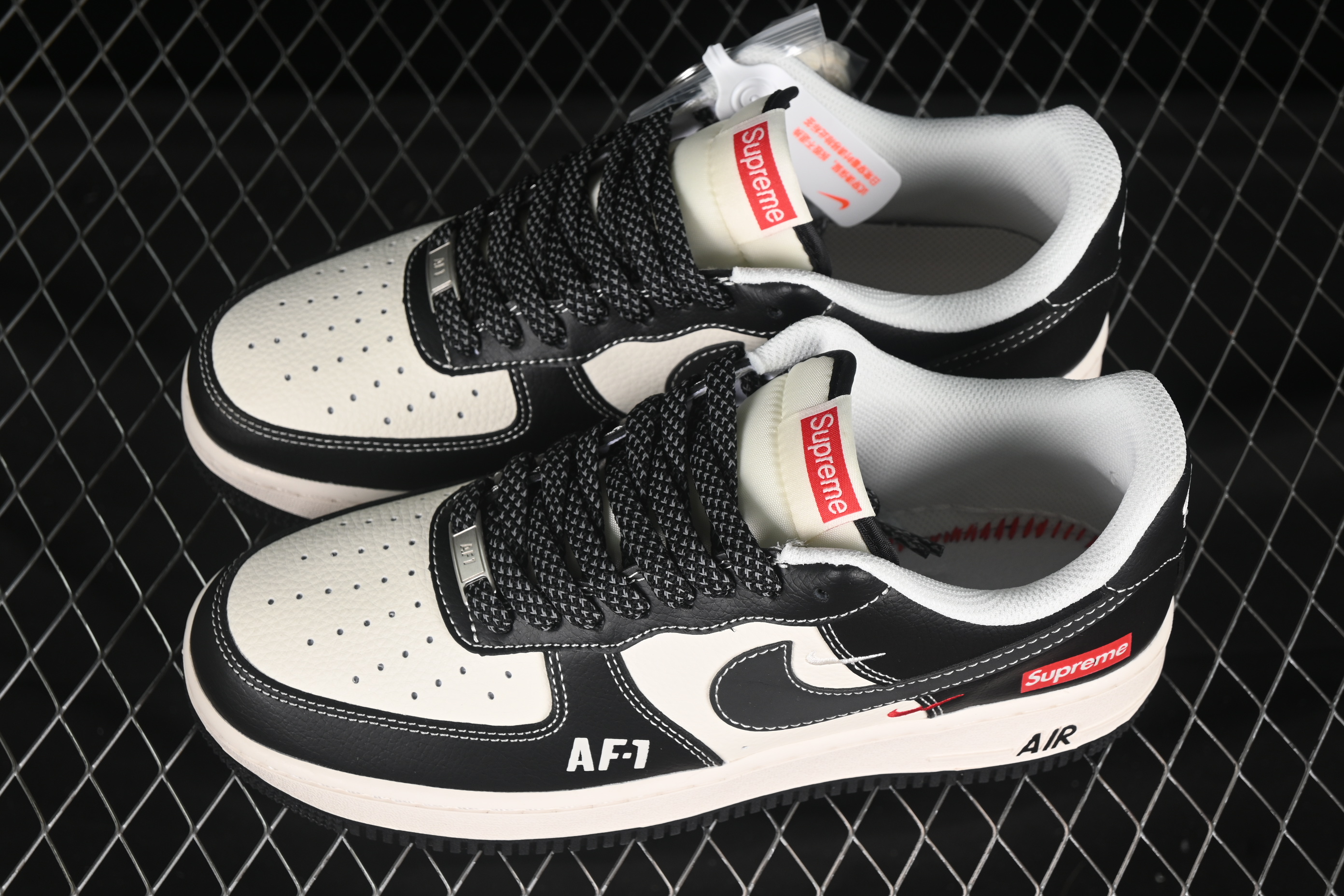 Nike Air Force 1 '07 Low Supreme Casual Sneakers in Beige Black - HH7518-053