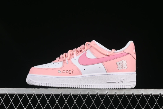 Nike Air Force 1'07 Low Pink Lover Casual Sneakers with Cartoon Patterns - YY2023-762