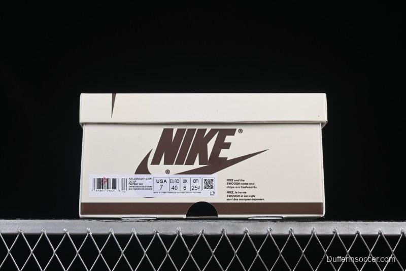 Nike Travis Scott x Air Jordan 1 Low OG AJ1 Reverse Swoosh Sneakers - DM7866-202