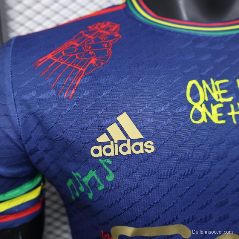 Player Version 25/26 JAjax Jersey with Bob Marley Tribute Design and Inspirational Quotes