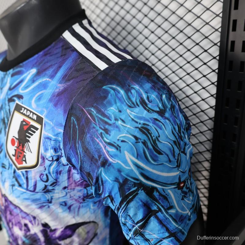 Player Version 2025 Japan Blue with Anime Combat Scene Design Jersey