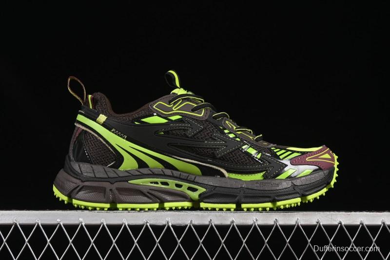 Off-White Be Right Low-Top Lifestyle Sneakers in Black Green - X.E5