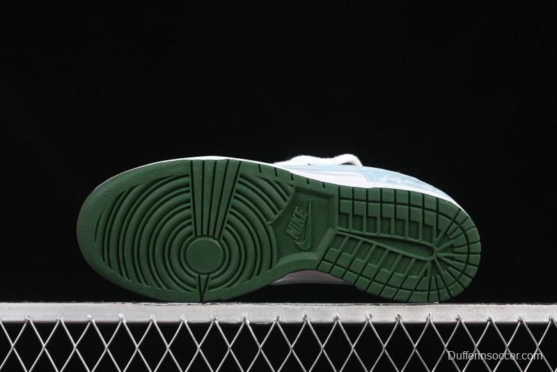 Nike Dunk Low Deconstructed Snake Emblem White Blue Low-Top Casual Sneakers - DD1391-101