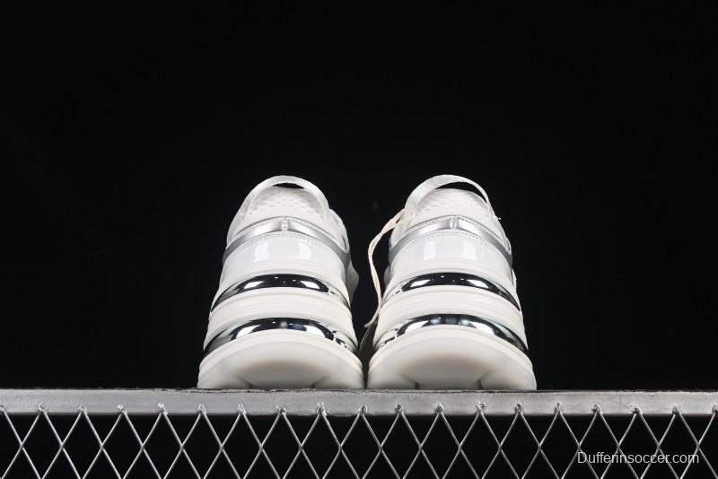 GG-CC Chunky Low Casual Fashion Sneakers with Thick Sole and Height Increasing Design - 2607 White