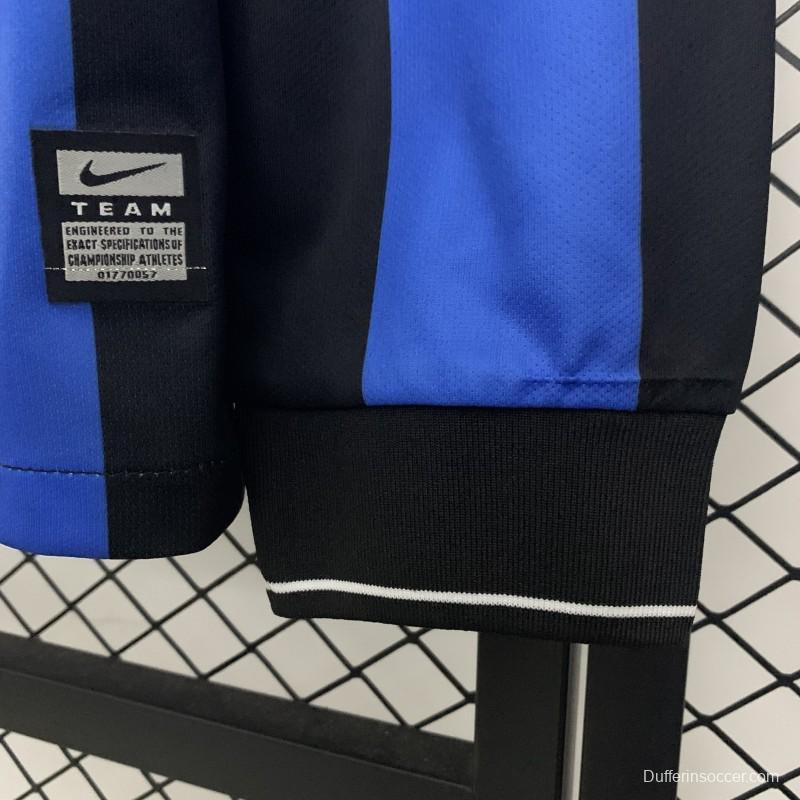 09/10 Retro Inter Milan Long Sleeves Champions League Edition Home Jersey