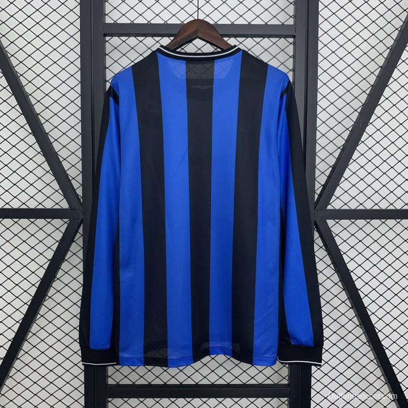 09/10 Retro Inter Milan Long Sleeves Champions League Edition Home Jersey