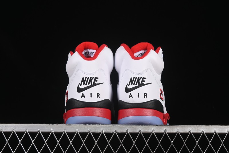 Nike Air Jordan 5 Retro Basketball Shoes Fire Red Black Tongue - HQ7978-101
