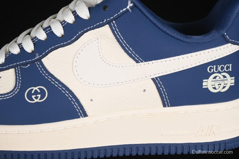 Nike Air Force 1'07 Low Gucci Collaboration Navy Blue Casual Sneakers - KK1988-085