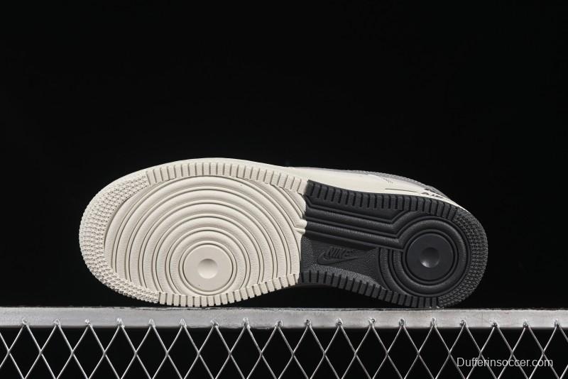 Nike Air Force 1 '07 Low Casual Sneakers in Cream Grey with Full-Length Air Cushion - SC9207-534