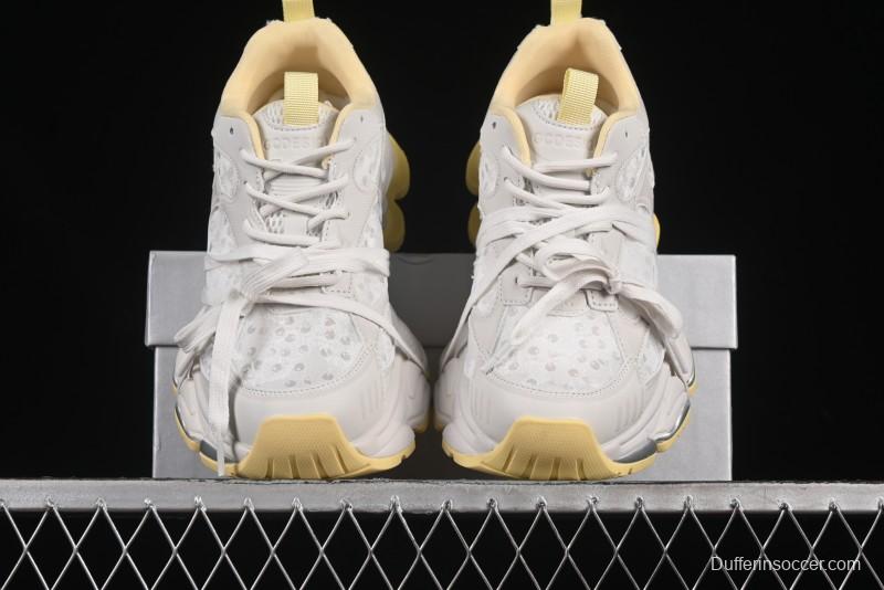 GG-CC Star Same Style Lace-up Hollow Out Dad Shoes with 5cm Height Increasing Sole - G25U9988