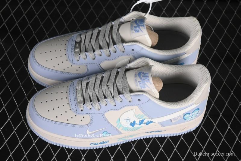 Nike Air Force 1'07 Low "Blue Star Love" 520 Series Limited Edition Casual Sneakers - DB3301-991