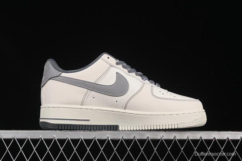 Nike Air Force 1 '07 Low Casual Sneakers in Cream Grey with Full-Length Air Cushion - SC9207-534