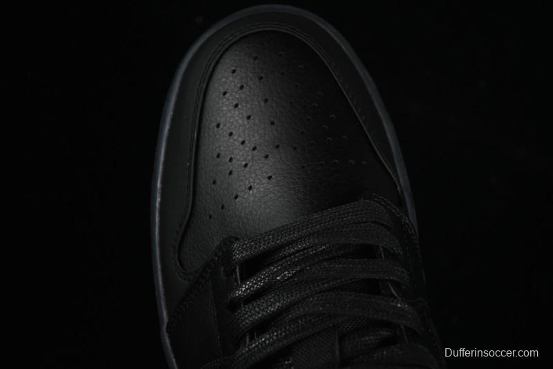 Nike Air Jordan 1 Low AJ1 Basketball Shoes Black White Canvas Leather Panel - HV5968-001