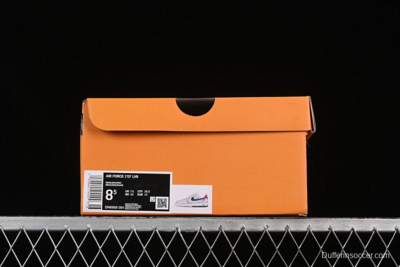 Nike Air Force 1 '07 Low LV Collaboration Two-Tone Red Heel Drawstring Casual Sneakers - DM6868-084