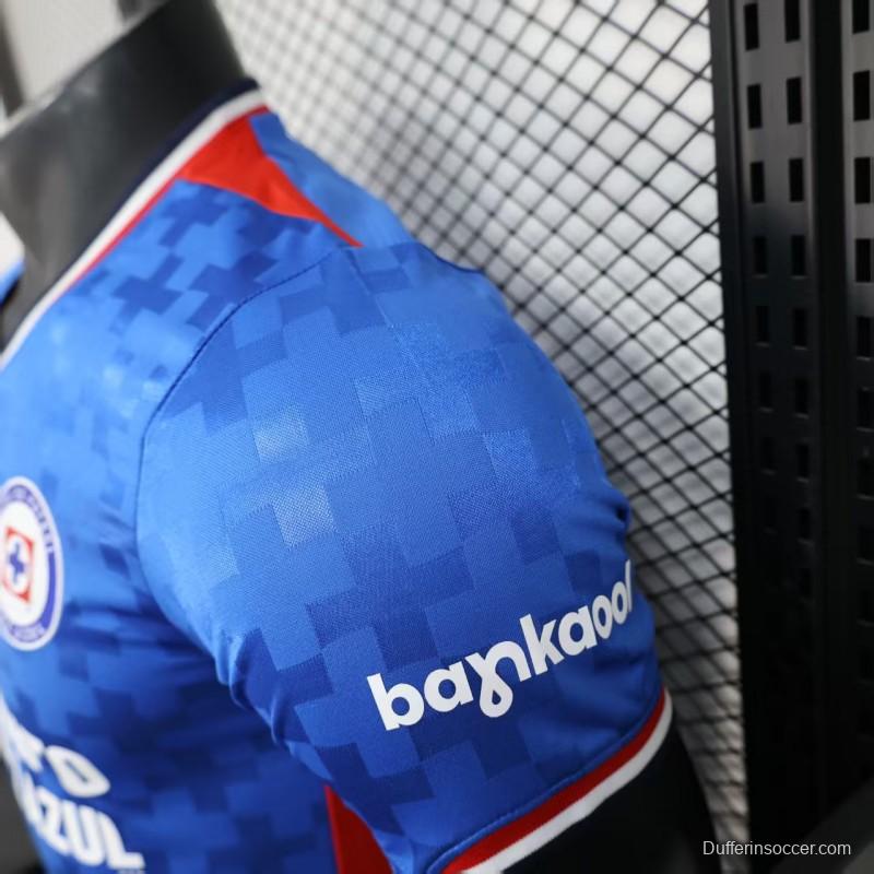 Player Version 25/26 Cruz Azul Home Blue with Digital Pixel Pattern Jersey