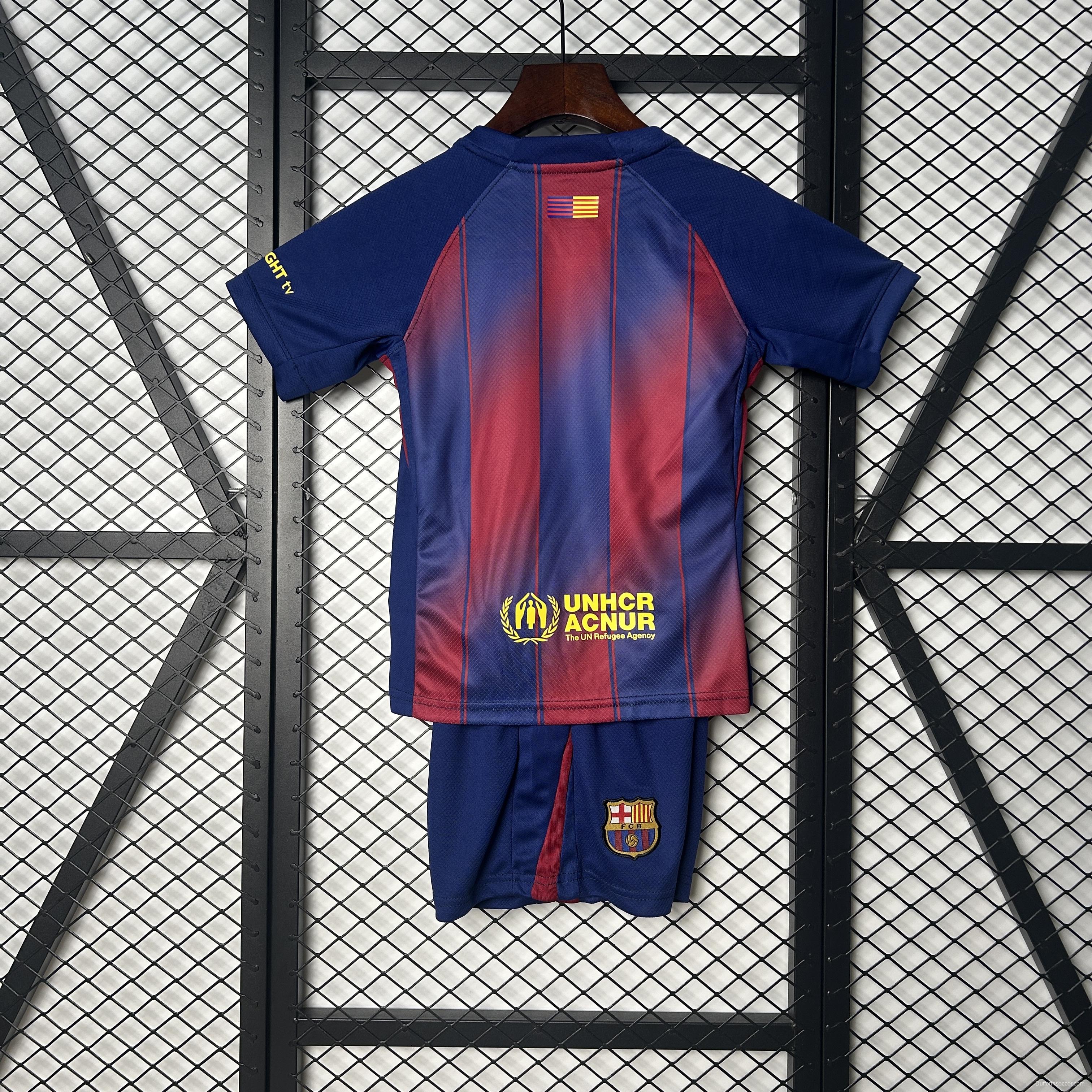 25/26 Kids Barcelona Home Size 16-28 Jersey