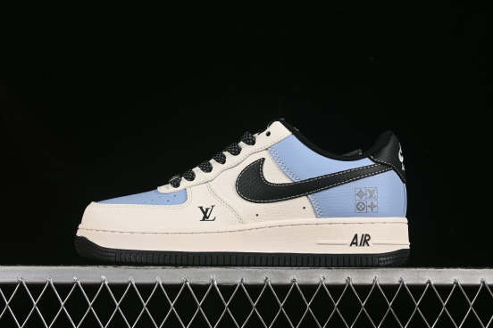 Nike Air Force 1 '07 Low LV Collaboration Black Water Blue Casual Sneakers - JJ2508-712