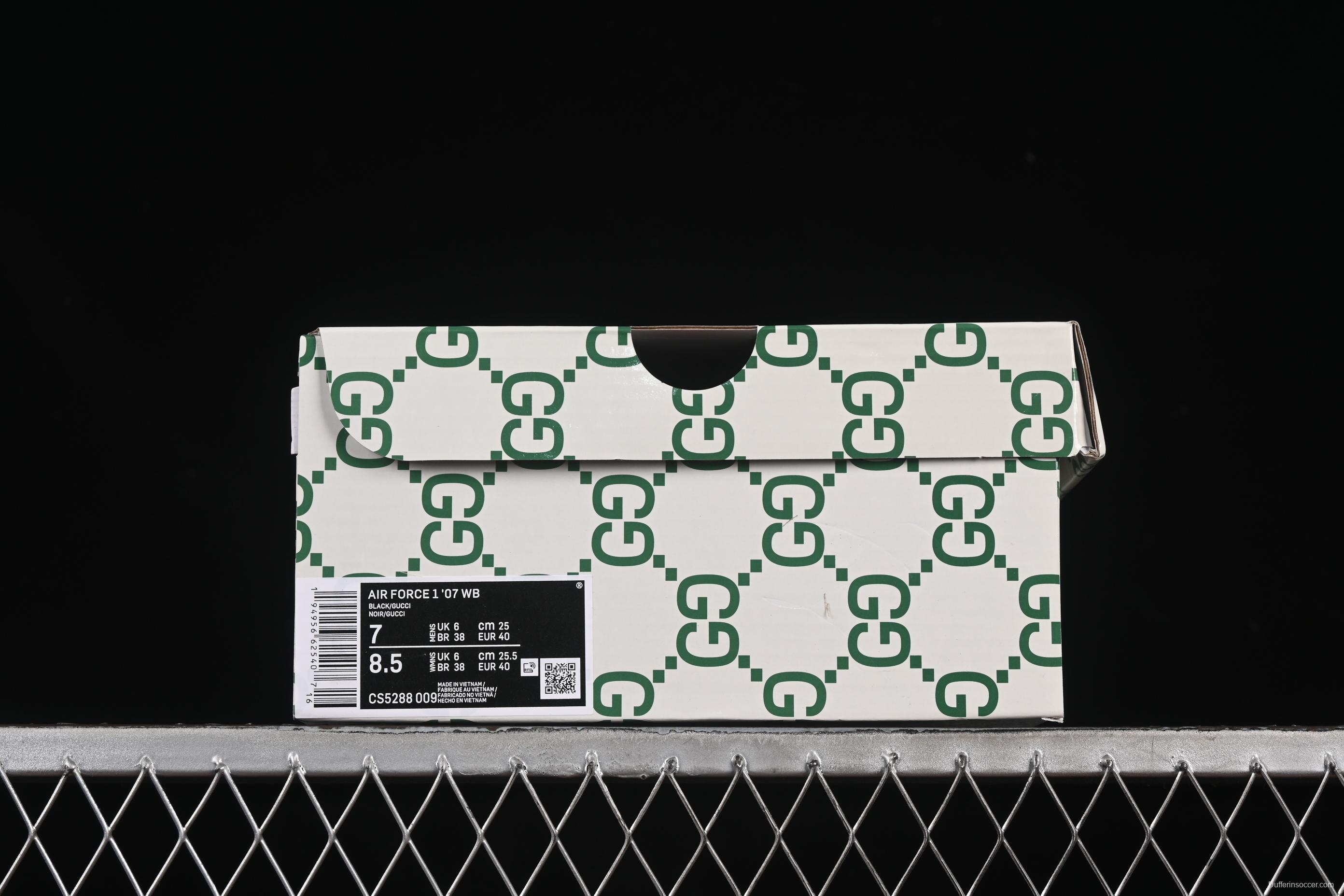 Nike Air Force 1'07 Low Gucci Collaboration Dual-Tone Mini Swoosh Casual Sneakers - CS5288-009