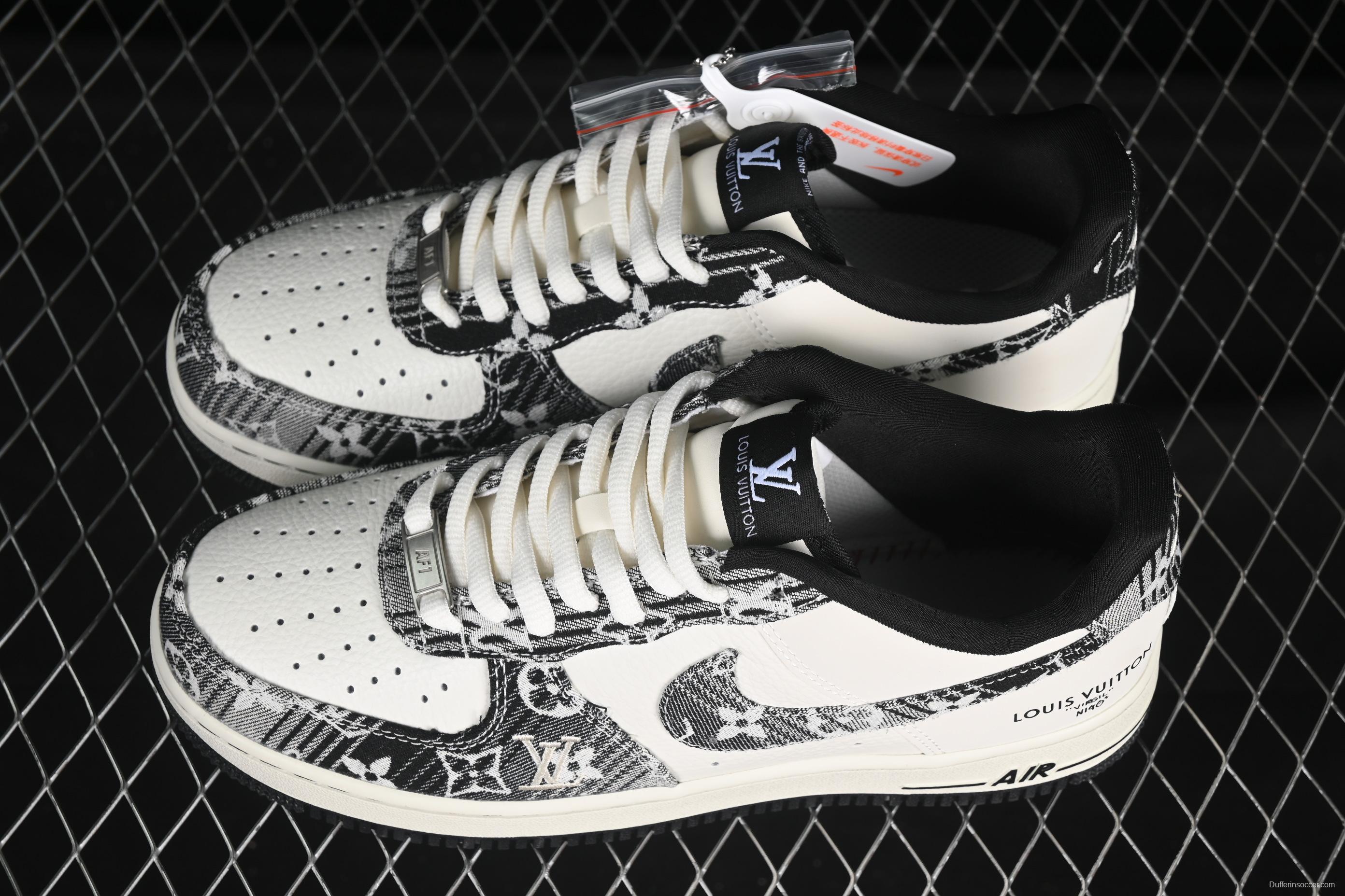 Nike Air Force 1 '07 Low LV Collaboration Grey Black Denim Casual Sneakers - SC9207-539