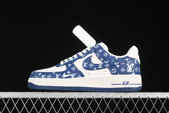 Nike Air Force 1 '07 Low LV Collaboration White Blue Swoosh Casual Sneakers - LW9279-008