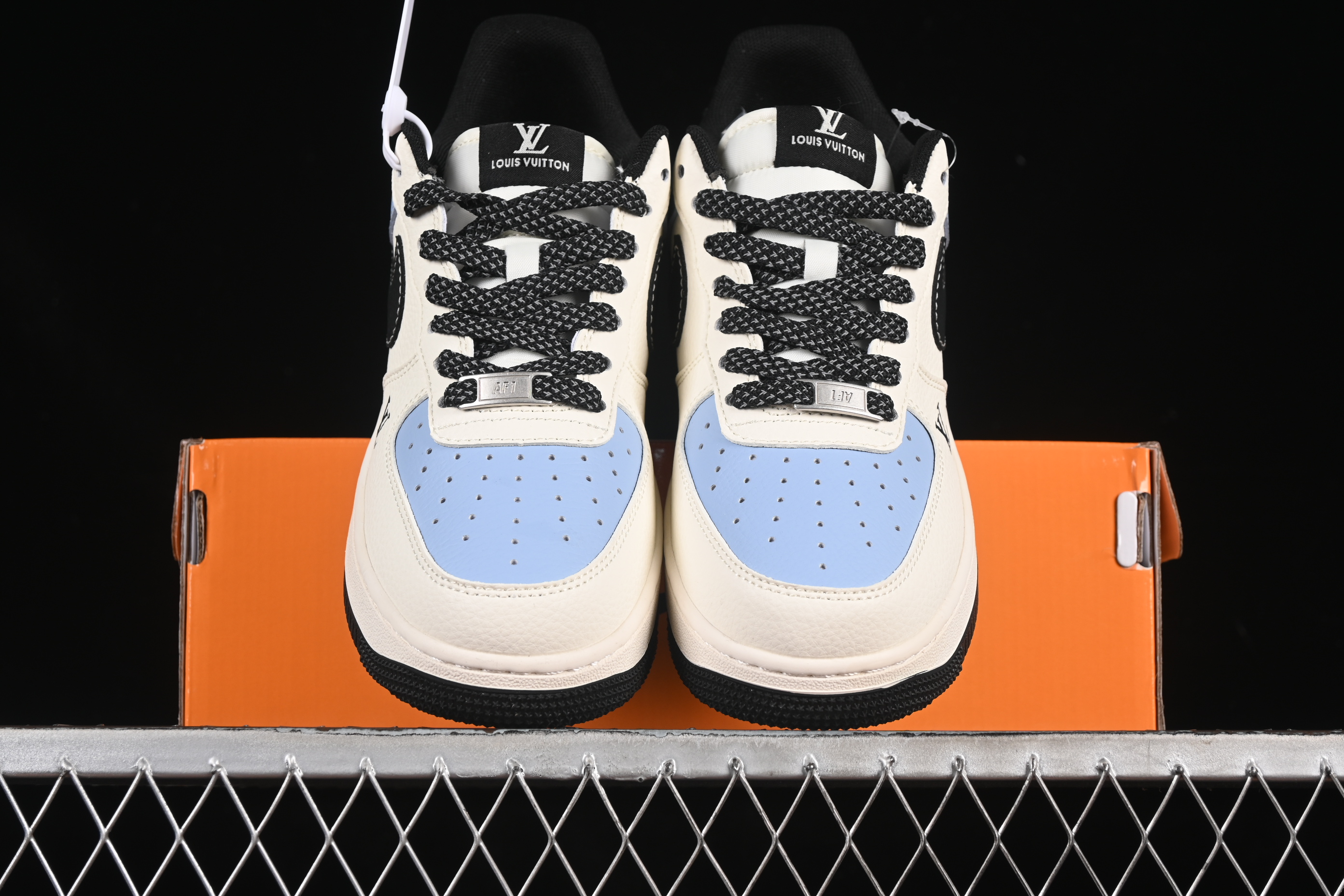 Nike Air Force 1 '07 Low LV Collaboration Black Water Blue Casual Sneakers - JJ2508-712
