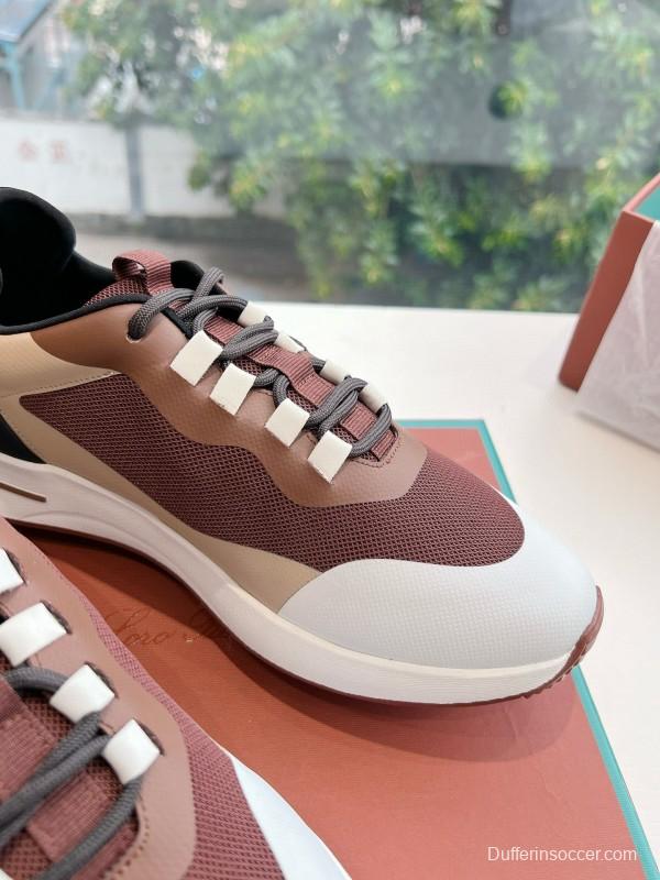 2024 Unisex Le Parmentier Brown Beige Knit Casual Sneakers Top Version MJ00340
