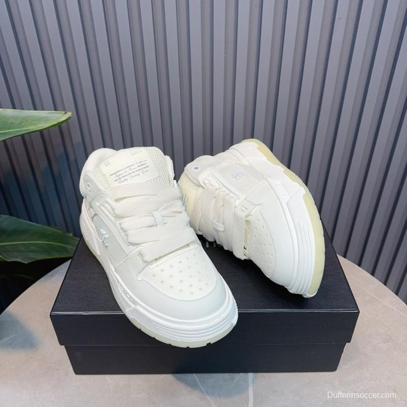 2024 Unisex Amiri White Leather Sneakers MJ00360