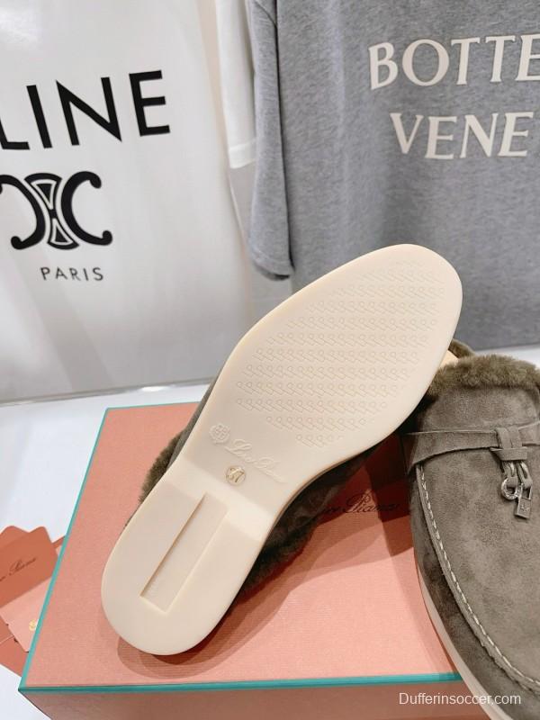 2024 Unisex LP Taupe Suede Shearling Loafers MJ00300(Women)/MJ00300(Men)