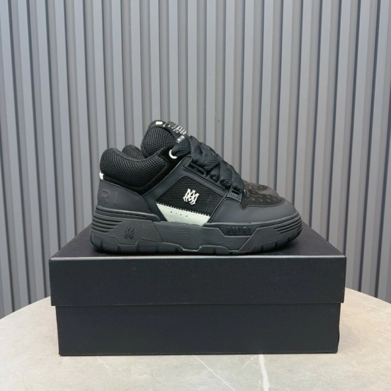 2024 Men Amiri Black Mesh Leather Sneakers MJ00360