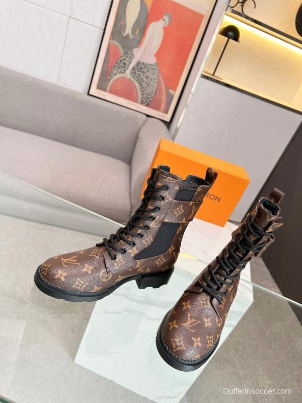 2024 Women Louis Vuitton Brown Leather Boots MJ00320