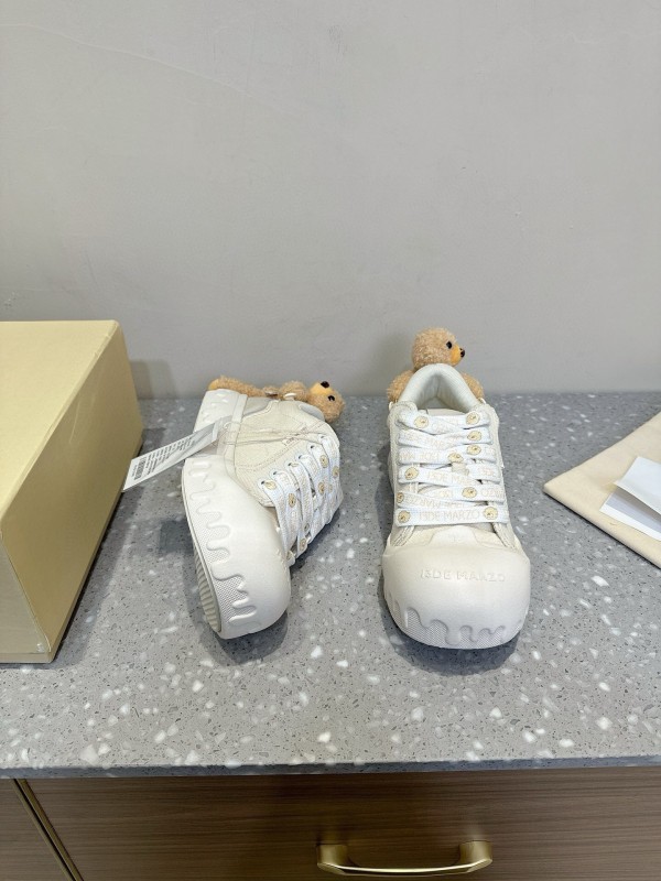 2025 Women 13DE MARZO White Canvas Leather Sneakers 3D Doll KFY00280