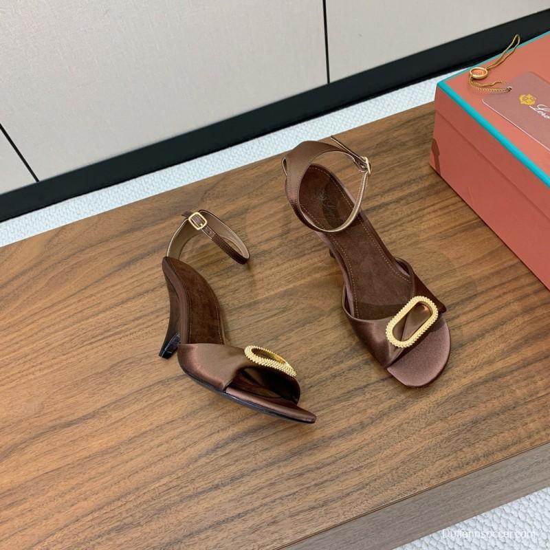 2025 Women Le Parmentier Brown Leather Sandals KFY00280