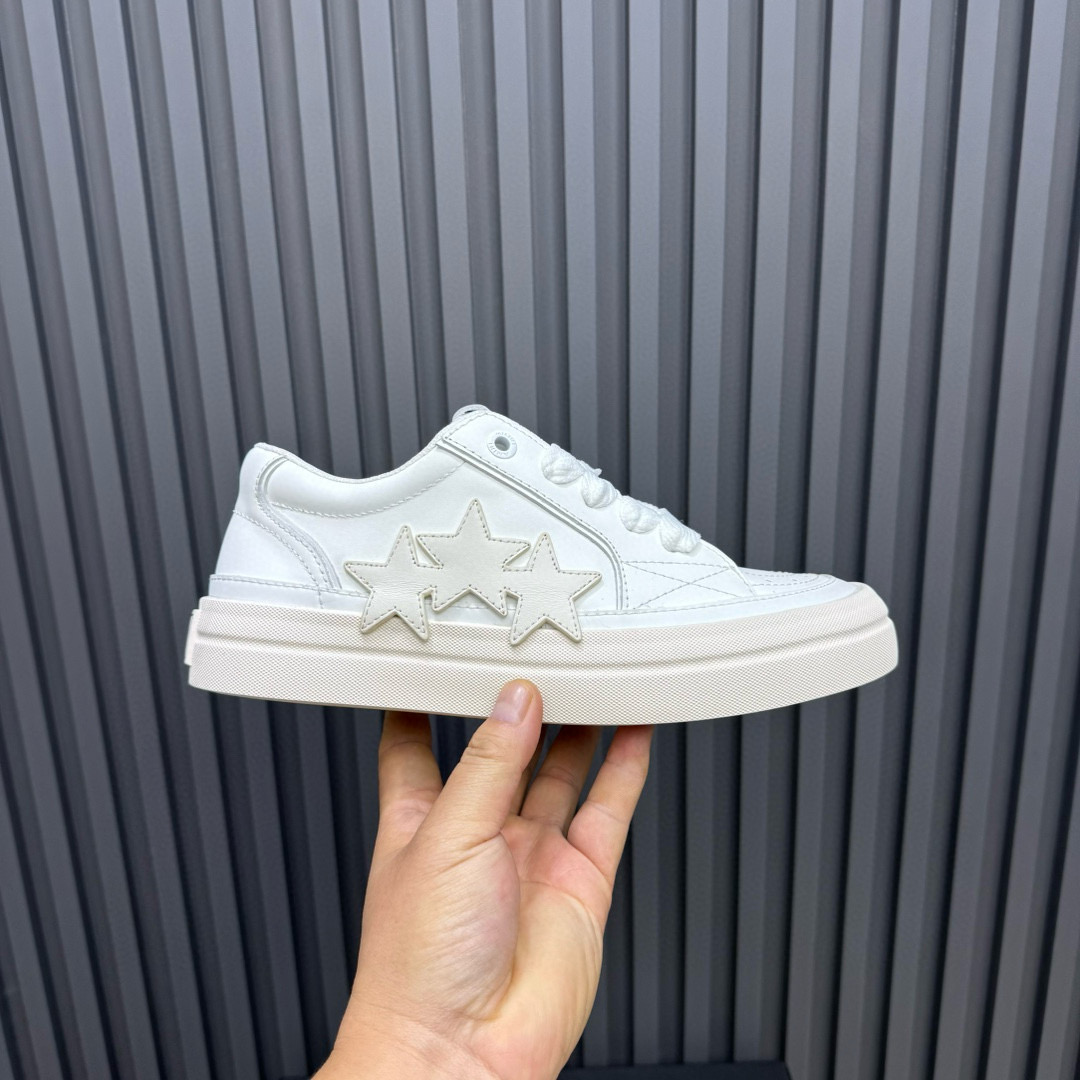 2024 Unisex Amiri White Leather Sneakers MJ00300
