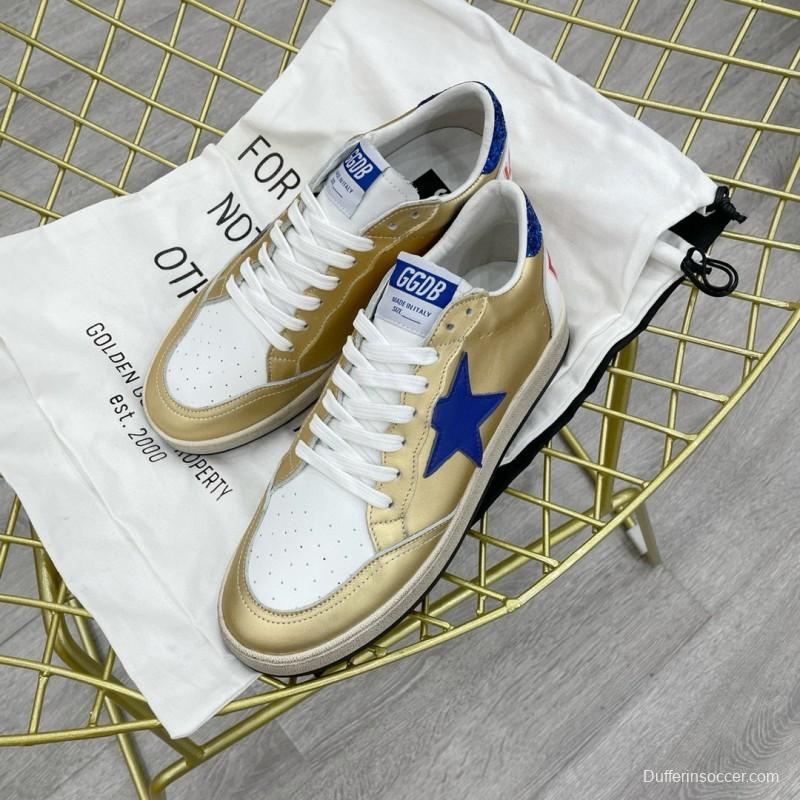 2024 Unisex GGDB Gold Blue White Leather Sneakers MJ00260