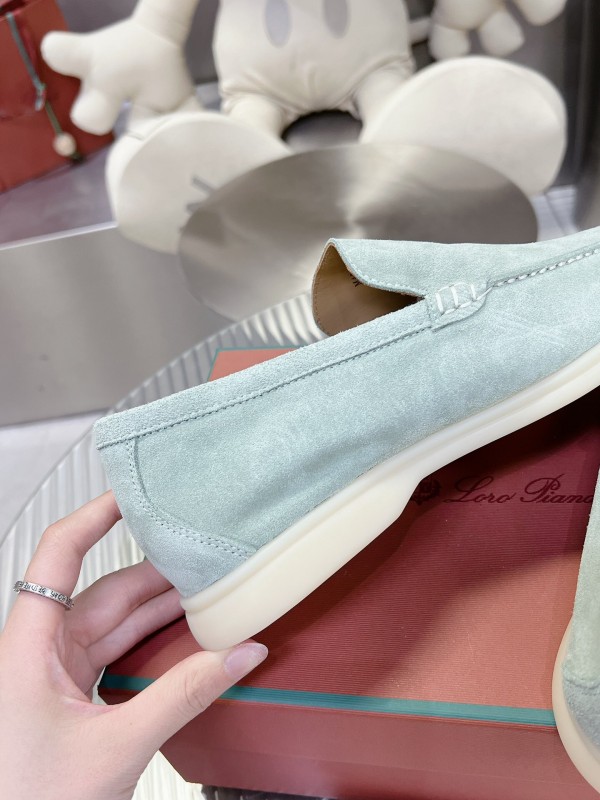2025 Men LP Light Green Suede Loafers