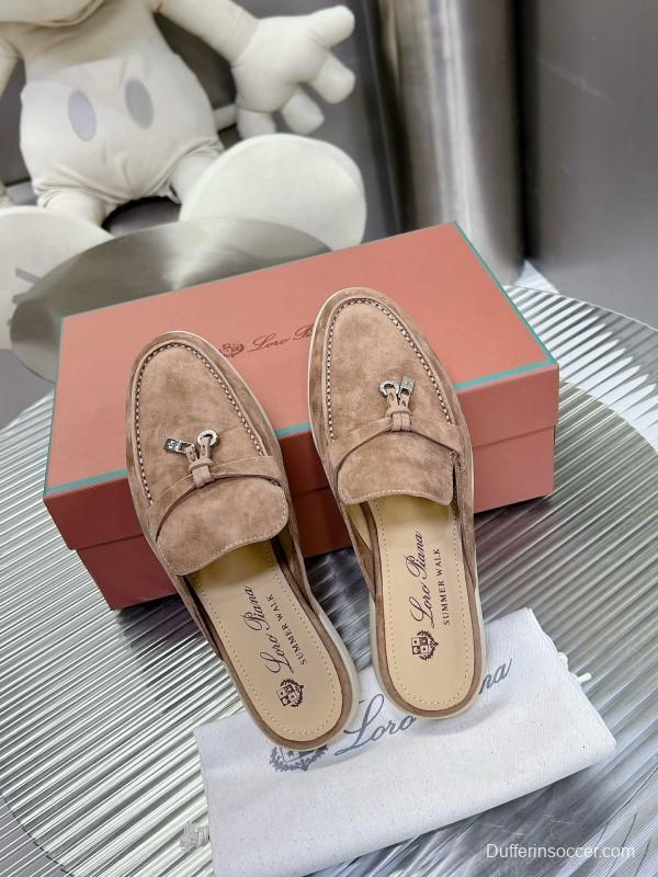 2024 Slippers LP beige suede Half Drag MJ00270