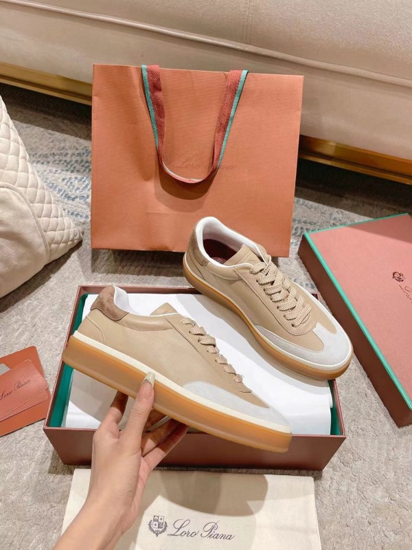 2025 Unisex Le Parmentier Beige White Leather Sneakers Top Version LY00320(F)/LY00330(M)